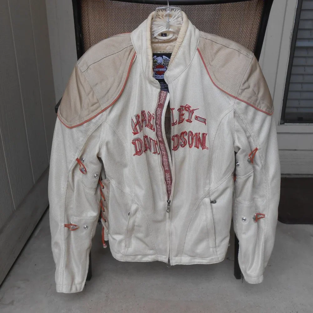 Harley-Davidson Cream and Tan Riding Jacket - Picture 11 of 16